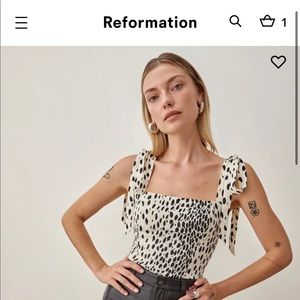 Reformation Ellora Top in Black Dot